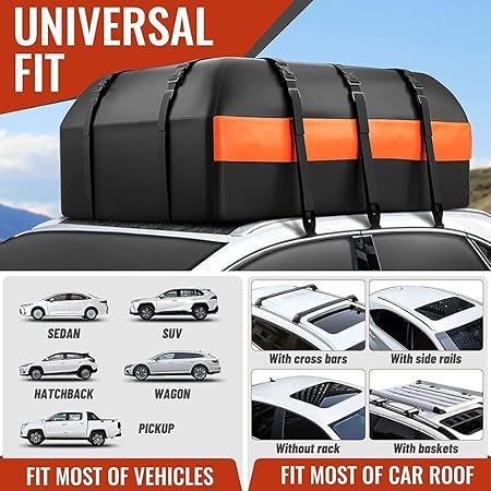 Car Rooftop Cargo Carrier Bag, 21 Cubic Feet 100% Waterproof Heavy Duty Car - M&M