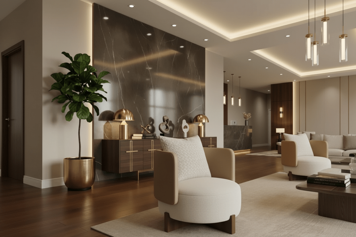Aurum Sideboard – Handcrafted Walnut & Gold | سيدبورد أوروم – جوز وذهب مصنوع يدوياً - M&M