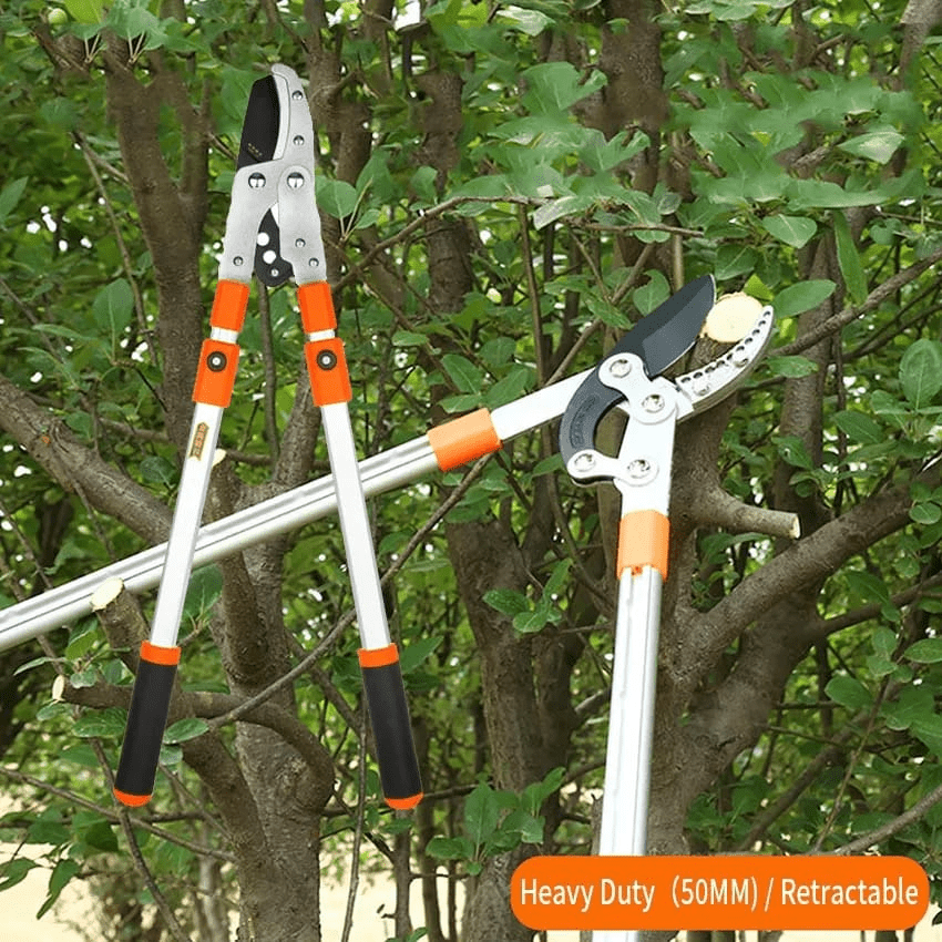 Heavy Duty Retractable Tree Lopper & Branch Pruning Shears Set – 50MM Cutting Capacity - M&M