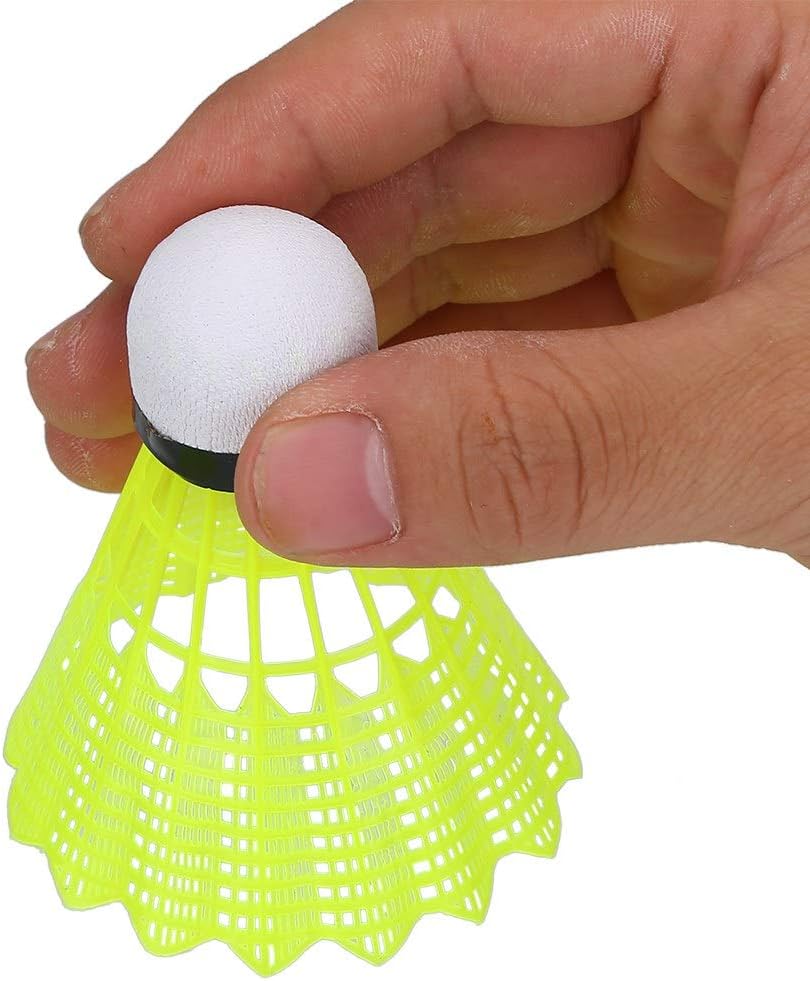 Pro Action High - Visibility Neon Plastic Shuttlecock for Professional and Recreational Badminton - Durable Aerodynamic Design, Bright Green Color for Enhanced Tracking - M&M