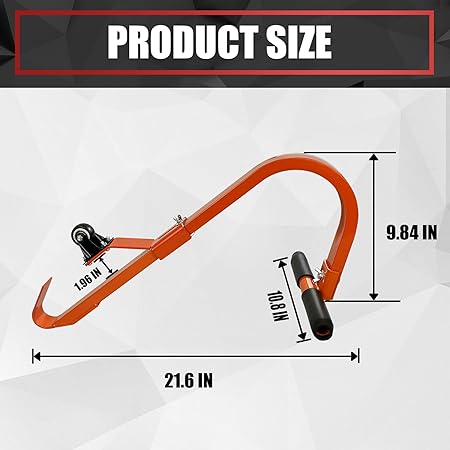 Ladder Roof Hook with Wheel, Heavy Duty Ladder Stabilizer with Rubber Grip - M&M