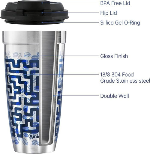 15oz Travel Coffee Mug with Lid - M&M