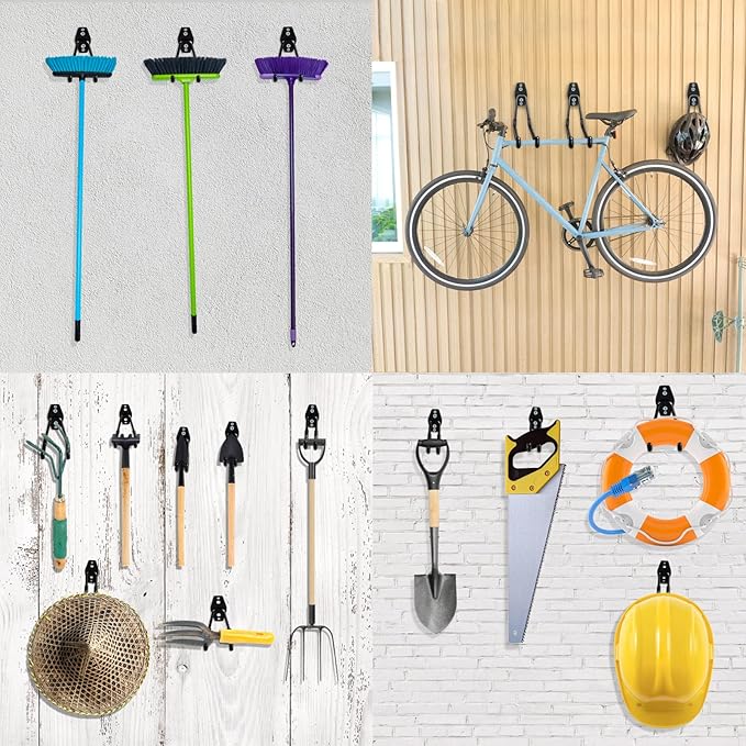 Garage Hooks Heavy Duty,12 - Pack Utility Steel Garage Storage Hooks,Wall - M&M