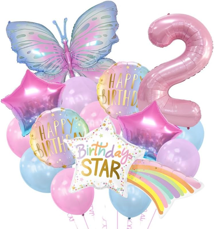 AM ANNA Butterfly Meteor Foil Balloons Kit - M&M