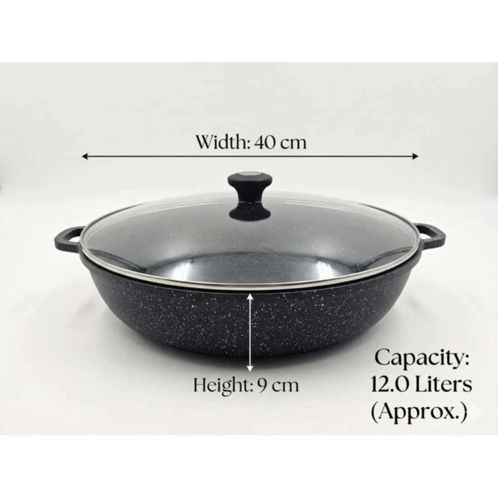 BLACK COOKING POT 40CM 10 - 12 LITERS - M&M
