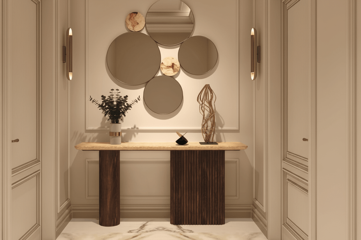 Harper Console Table – Handcrafted Solid Wood | طاولة هاربر الكونسول – خشب صلب مصنوع يدوياً - M&M
