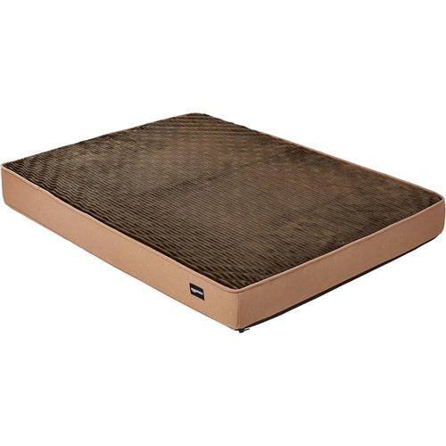 Amazon Basics Foam Pet Bed for Dog, Cat, Large, Brown/Brown, 36.0″L x 27.0″W x 3.0″Th - M&M