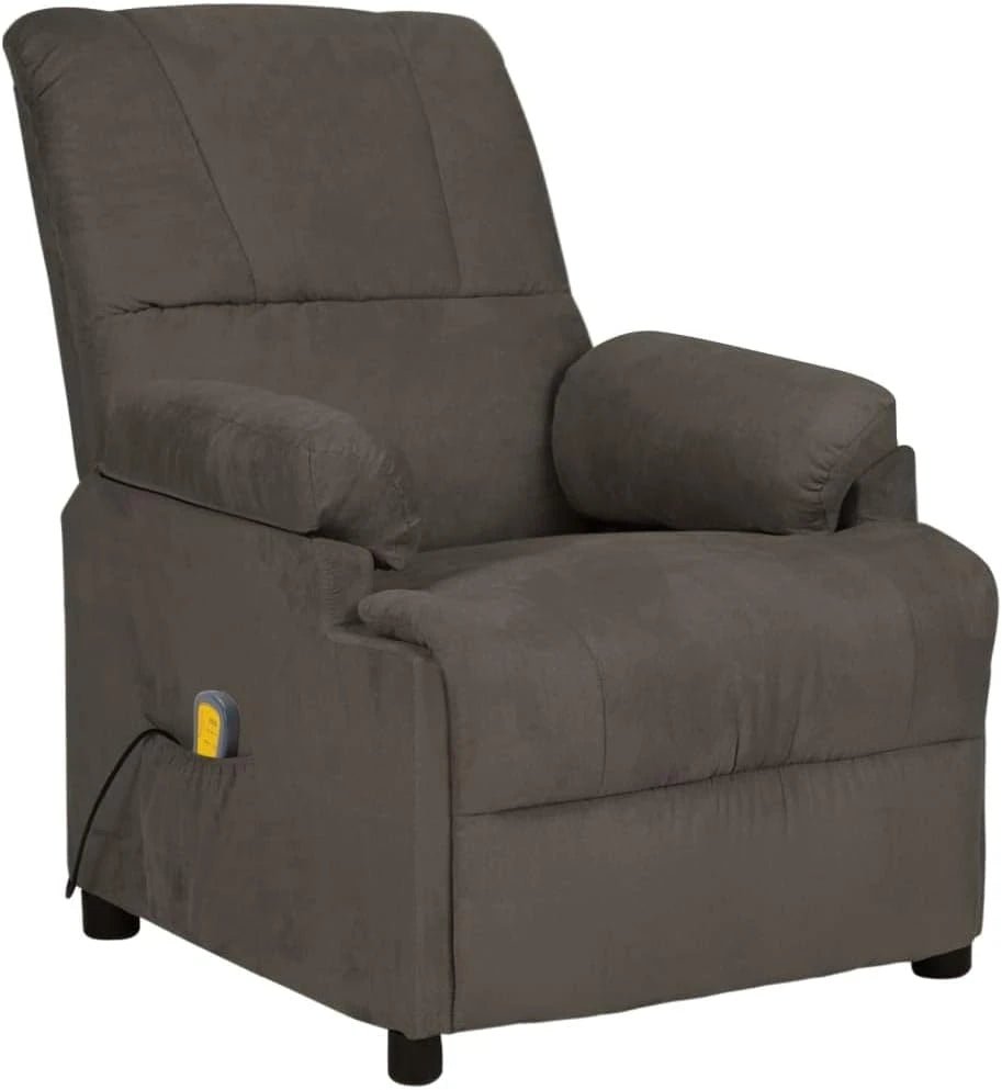 vidaXL Massage chair dark grey faux suede - M&M