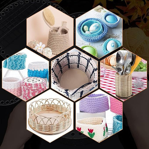 5 Size Acrylic Weaving Boards, Flat Round Crochet Basket Bases Transparent - M&M