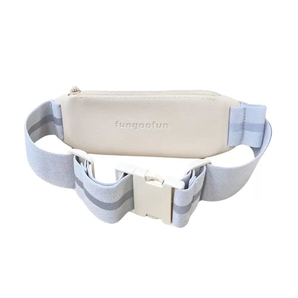 Fungoofun Sleek Silicone Utility Pouch Belt Bag with Adjustable Waist Strap - Waterproof and Durable Hands - Free Travel Fanny Pack for Men and Women in Modern Grey - M&M