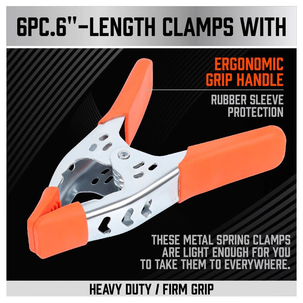 6" inch Orange Heavy Duty Spring Clamp - M&M