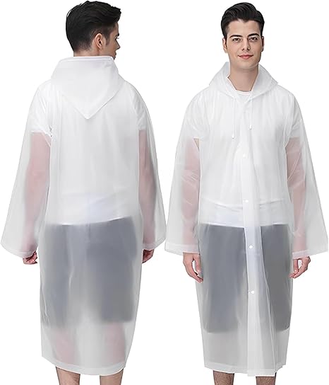 LIMOS Disposable Rain Ponchos for Adults Waterproof Reusable Emergency - M&M