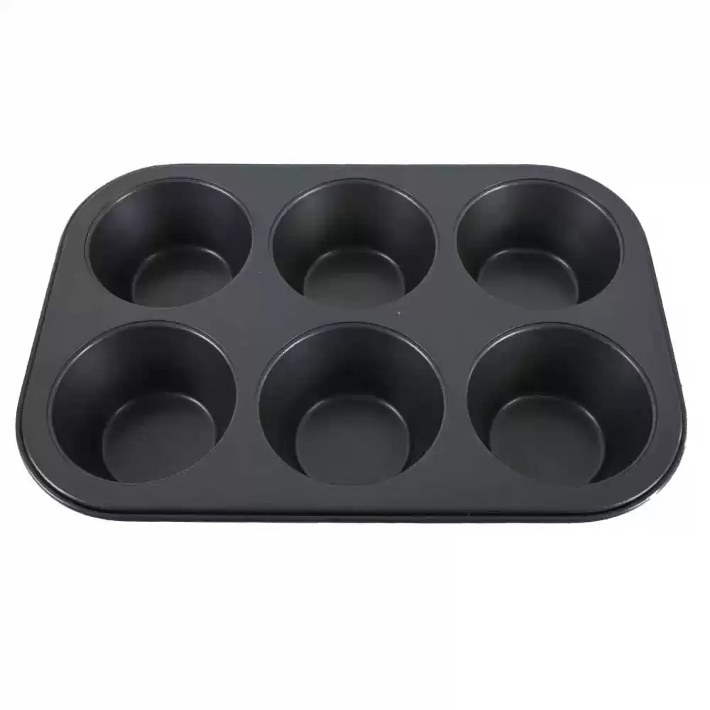 Home Maker AVCI Non - Stick 6 - Cup Large Muffin and Cupcake Pan with Easy to Clean Surface - Heavy - Duty Steel Bakeware for Even Heating and Quick Releas - M&M