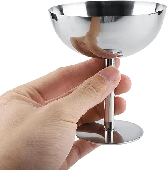 Ice Cream Cups, Stainless Steel Dessert Dish Salad Bowl for Home Party Eat - M&M