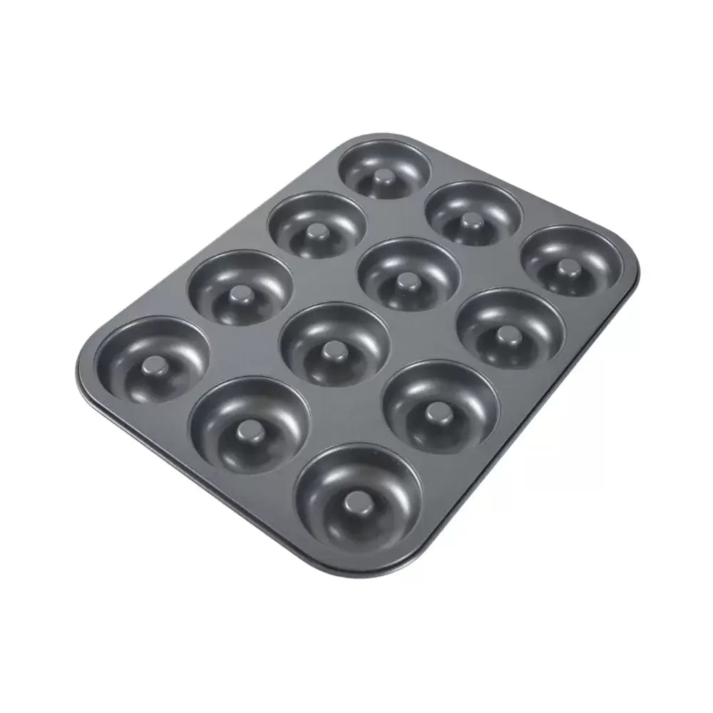 Home Maker AVCI Non - Stick 12 - Cup Mini Donut Pan for Professional Home Baking - High - Grade Carbon Steel Mould with Easy Release Coating and Quick Clean Surface - M&M
