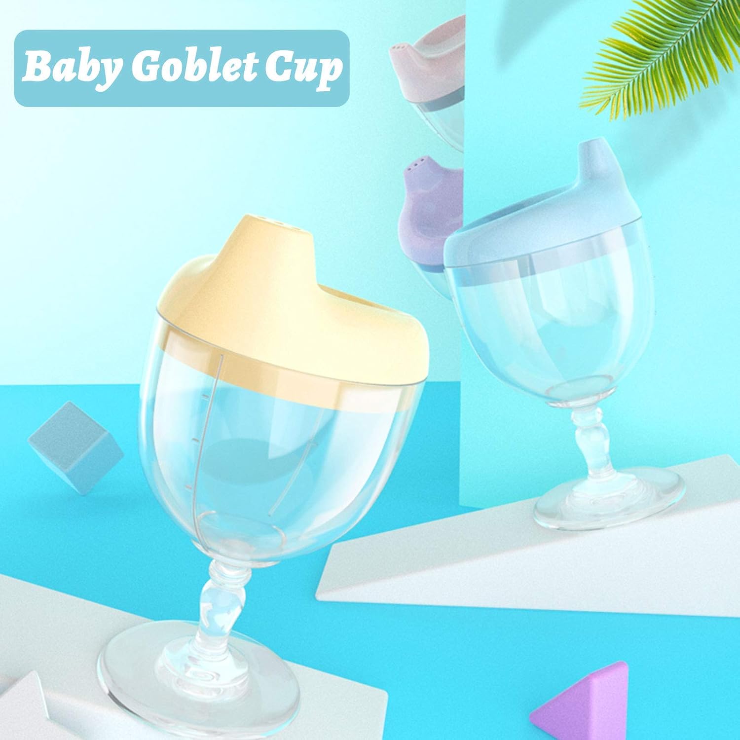 Fancy Wine Glass Sippy Cup Spill Proof for Baby - M&M