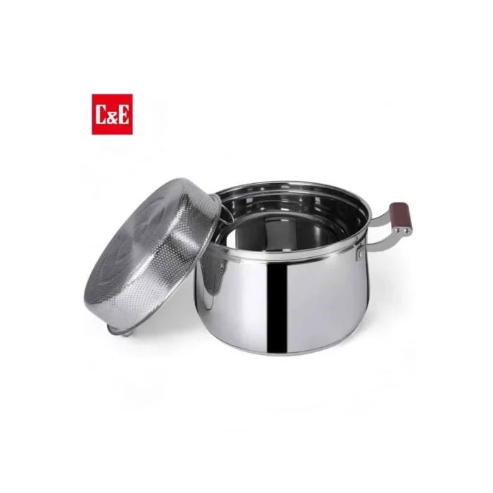 C&E 304 Stainless Steel Soup & Rice Pot with Steamer – Multi - Functional Cooking Pot for Home Use | UAE - M&M