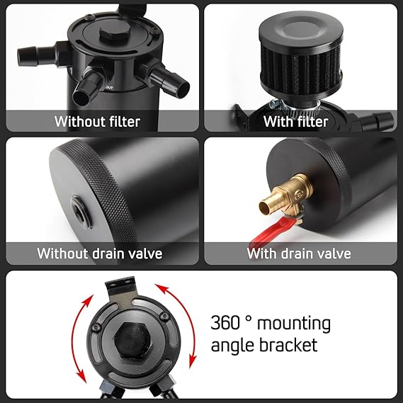 Universal 150ml Car Oil Catch Can Kit Reservoir Tank - M&M