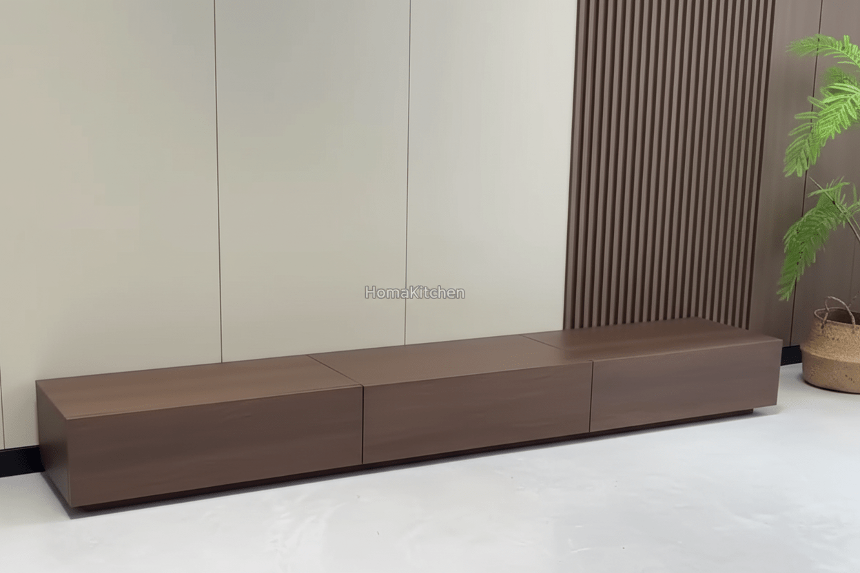 Smart TV Console with Hidden Cable Management Compartment | خزانة تلفزيون ذكية مع حجرة إدارة كابلات مخفية - M&M