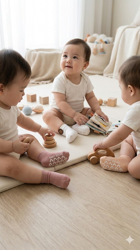 Nemo Baby Non - Slip Cotton Socks (3 - Pairs) – Soft Grip Low - Cut Ankle Socks - M&M