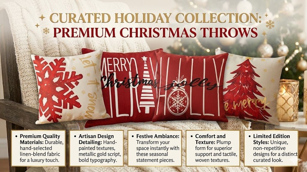 Premium 4 - Pack Christmas Cushion Covers - M&M