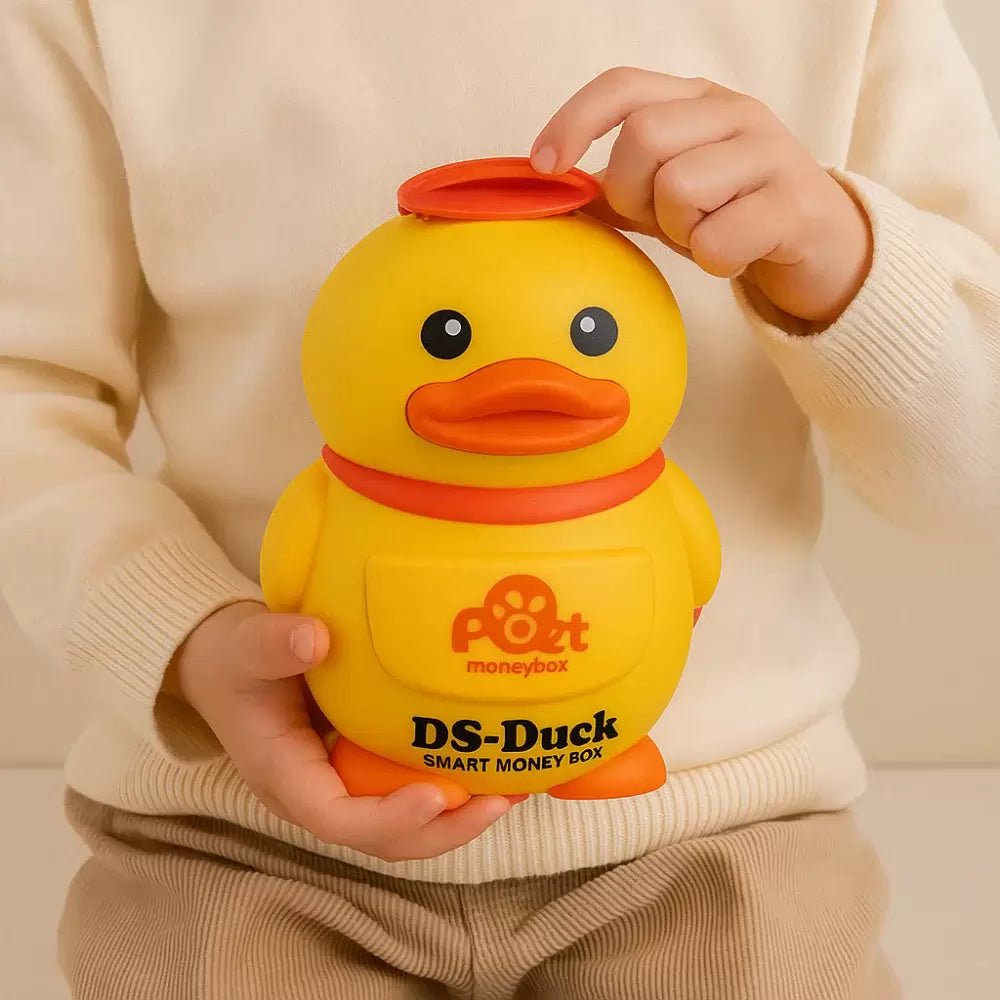 Cute Duckling Themed Smart Money Mini Piggy Bank with Music – Yellow & Orange - M&M