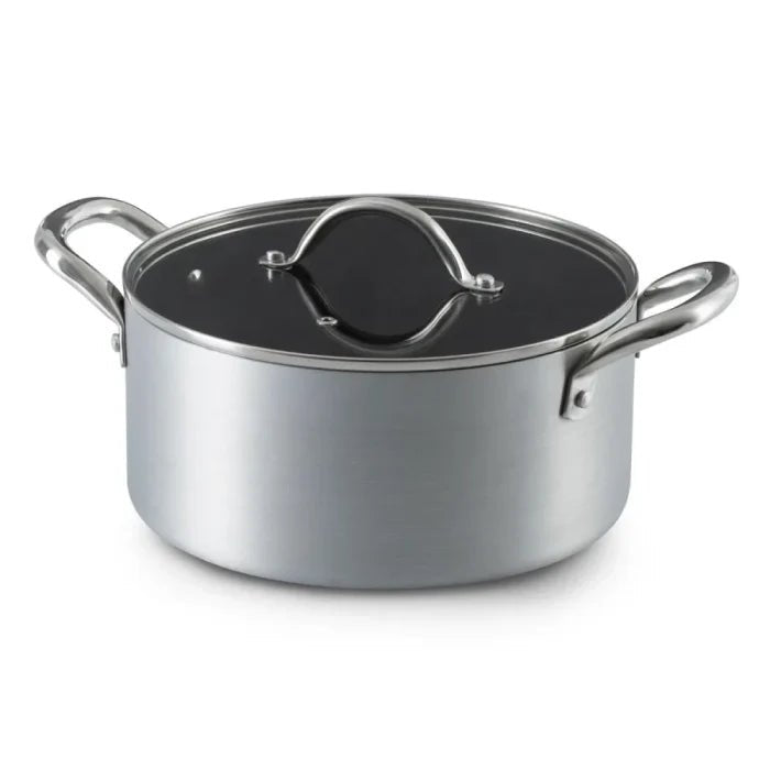 Ilko 5 Piece Silver Industrial Non - Stick Stainless Steel Cookware Set, Gray - M&M