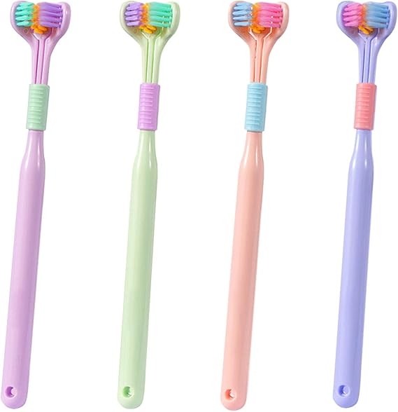 3 - Sided Toothbrush, Autisms Sensory Three Bristle Travel - M&M
