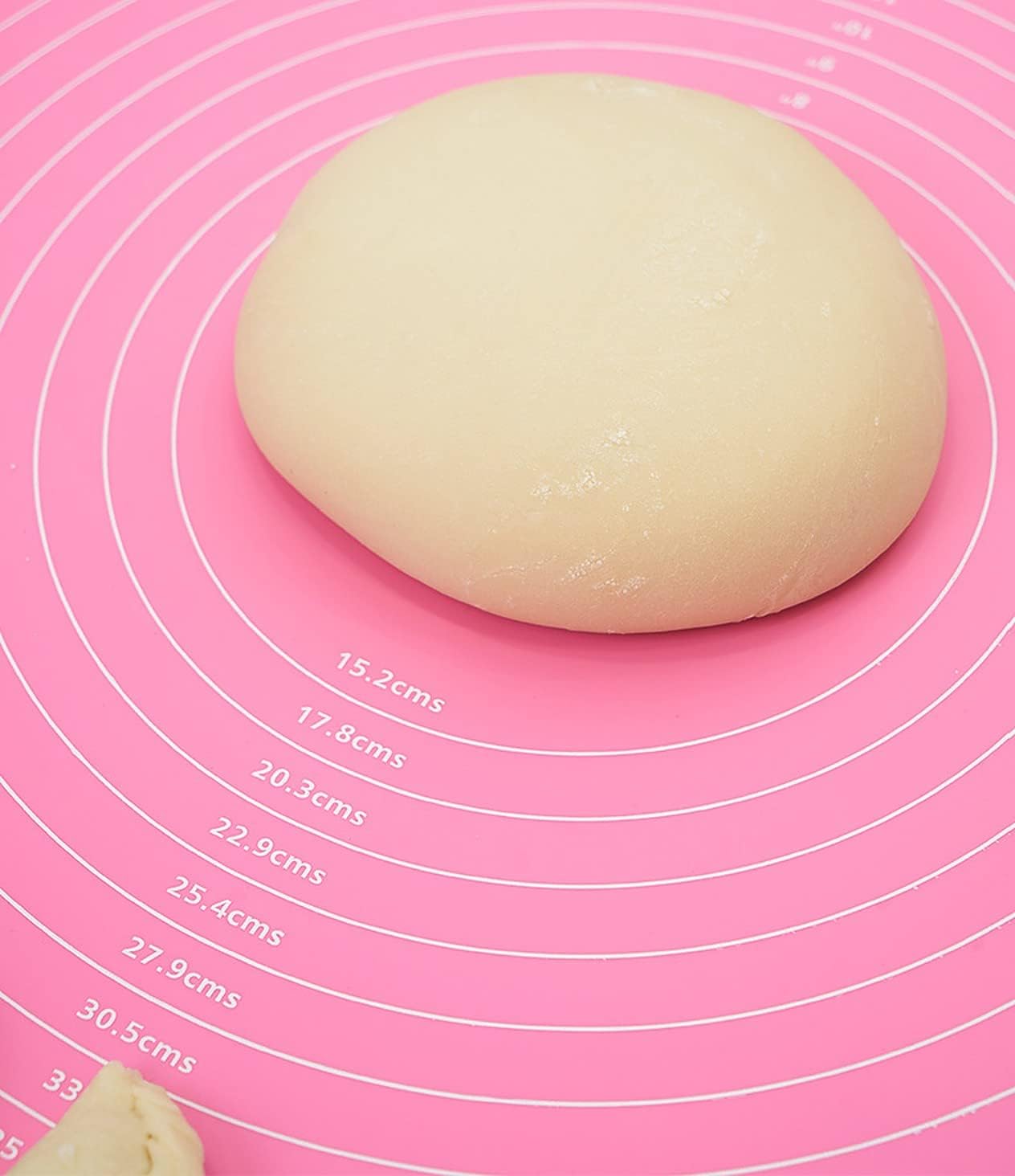 Wolpin Silicone Baking Mat Sheet for Pastry Rolling with Measurements – Non - Stick Fondant Dough Mat, Heat Resistant Table Placemat Pad, Reusable BPA Free - M&M