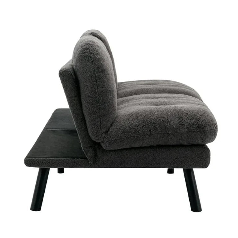 Mainstays Camden Cozy Futon, Charcoal Boucle Fabric, 72″ - M&M