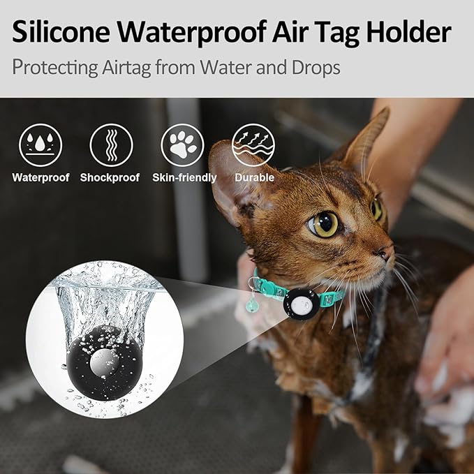 SimpleThings AirTag Cat Collar with Apple AirTag Holder - M&M