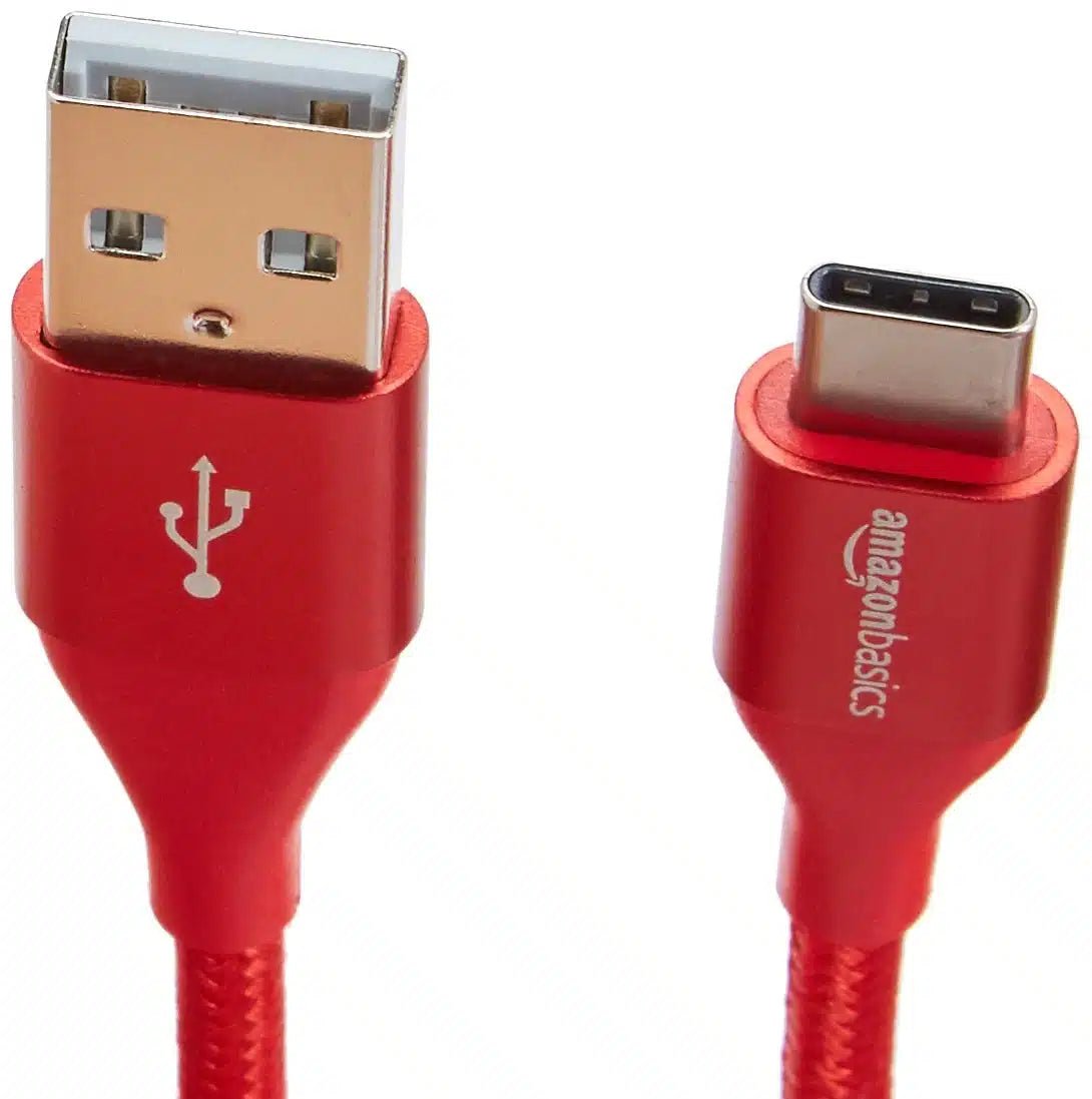 Amazon Basics Double Braided Nylon USB Type - C to Type - A 2.0 Male Cable - M&M