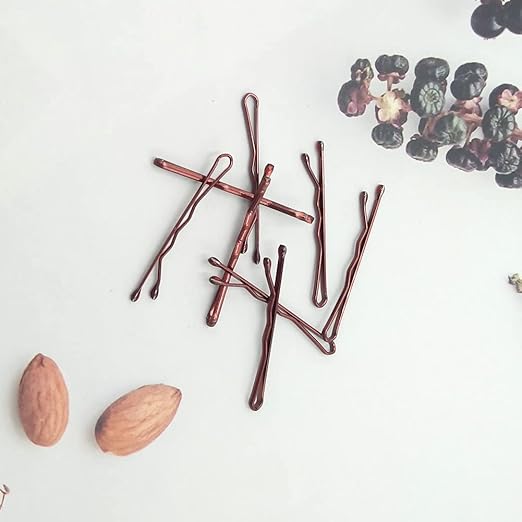 YINGFENG 220 Count Mini Wavy 1.38 Inch Bobby Pins Brown - M&M