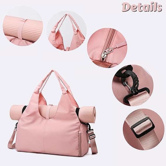 SOOFAM Yoga Gym Bag，Sport Gym Bag for Women Men with Shoe - M&M