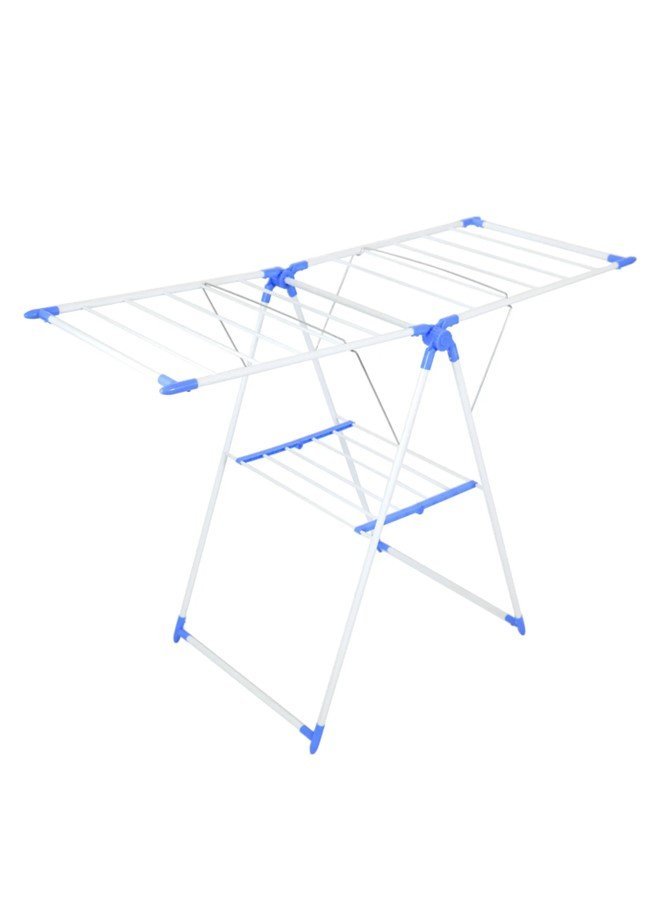 2 - Level Foldable Indoor & Outdoor Clothes Drying Rack – Height - Adjustable Wings, Portable Dryer for Clothing and Towels - M&M
