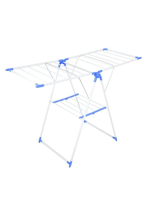 2 - Level Foldable Indoor & Outdoor Clothes Drying Rack – Height - Adjustable Wings, Portable Dryer for Clothing and Towels - M&M