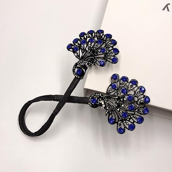 Peacock Rhinestone Hair Bun Maker Deft Easy Bun Twist Shaper Hair Styling - M&M