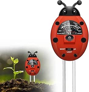 NALACAL Soil pH Meter, 3 - in - 1 Soil Tester Kit with Plant Moisture, Light and - M&M