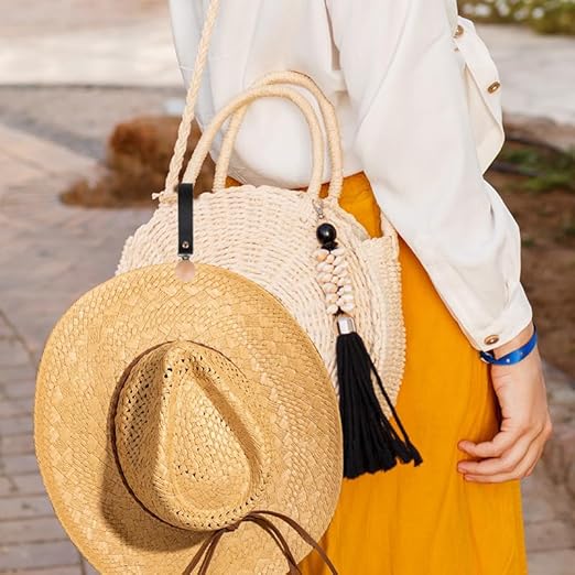 Hat Clip for Travel on Bag,Strong Wooden Clip for Hanging Sun Straw Hat - M&M