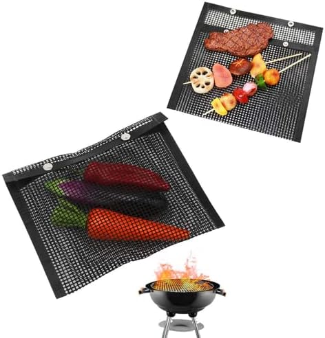 Premium Non - Stick BBQ Grill Mesh Bag (Large) – Heat - Resistant Reusable Grilling Bag for Outdoor Picnic, Barbecue & Toaster - M&M