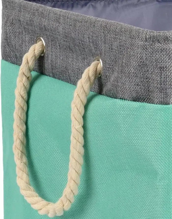 Amazon Basics Foldable Fabric Rectangle Laundry Hamper With Detachable Brackets, Jade Green, 40.6 cm x 33 cm x 43.6 cm - M&M