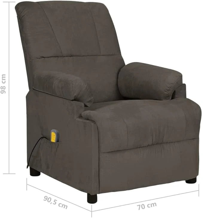 vidaXL Massage chair dark grey faux suede - M&M