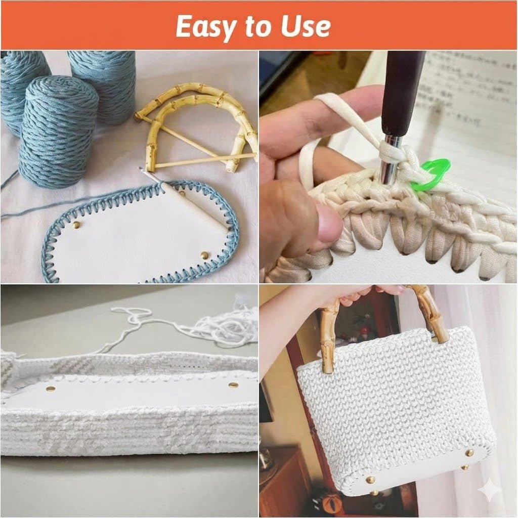 NALACAL Premium Cream White Crochet Bag Base - M&M