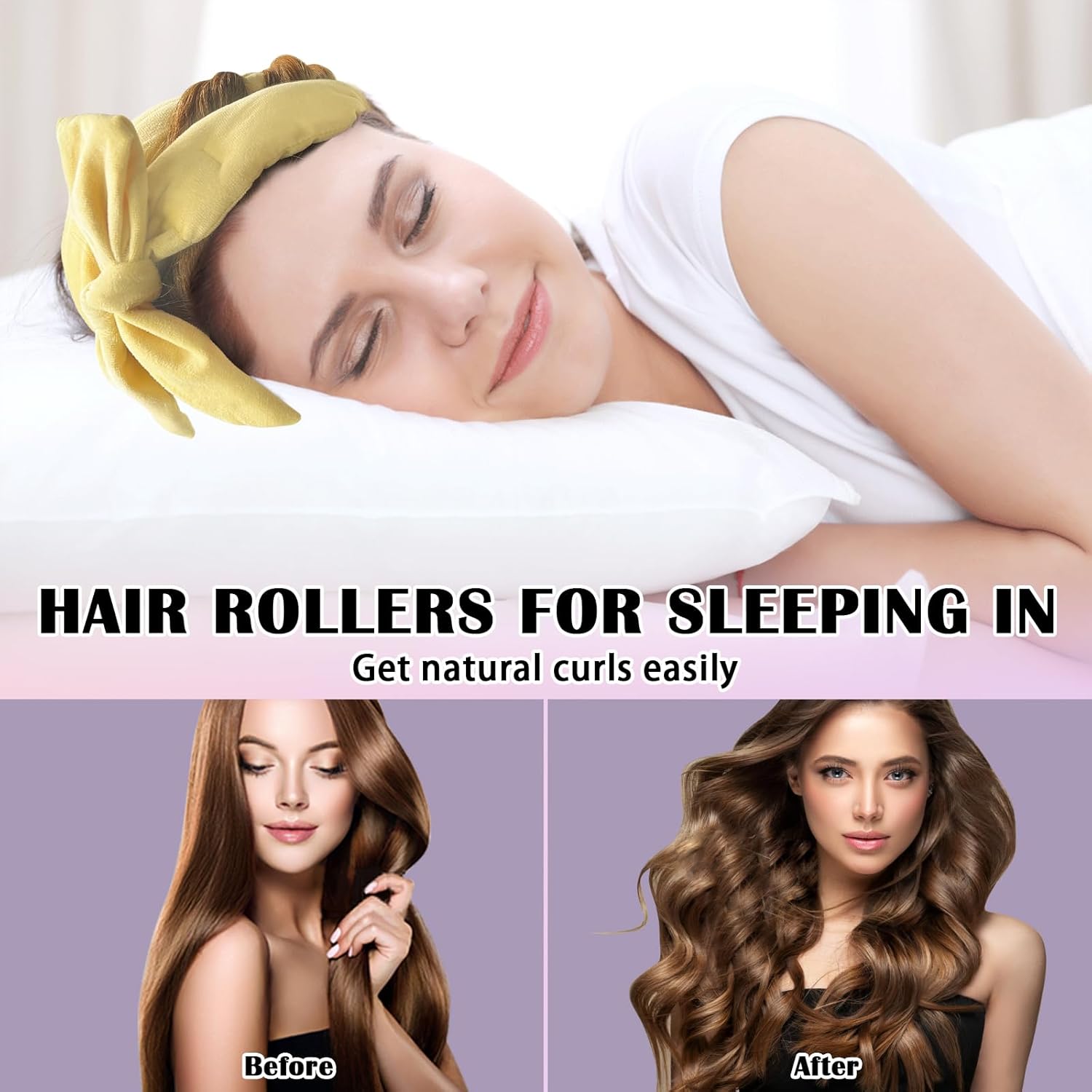 Heatless Curlers Headband Hair Curlers No Heat - M&M