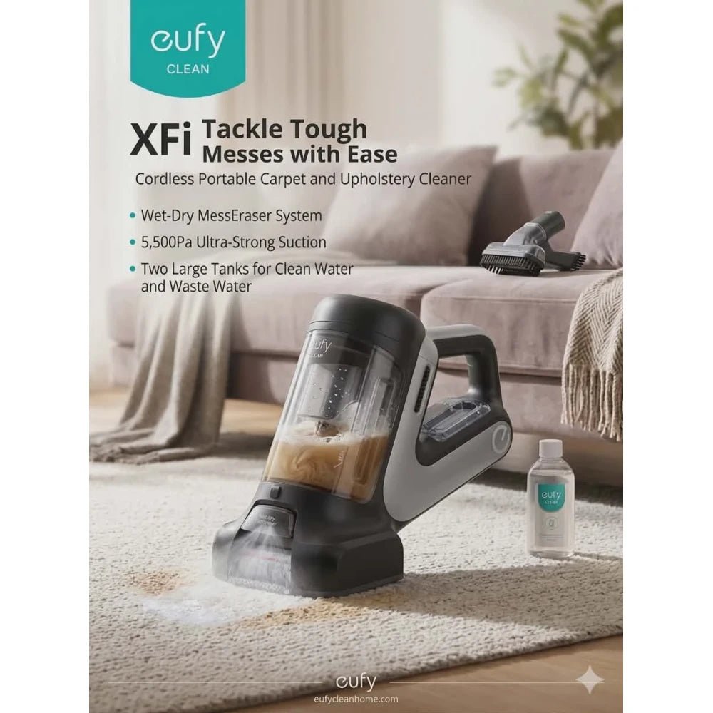 eufy Clean XFi (T2530) Portable Carpet & Upholstery Cleaner - M&M