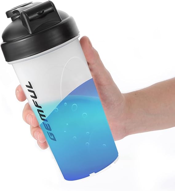 GEMFUL Shaker Bottle for Protein Mixes BPA - Free Leak Proof Smothies Mixer - M&M