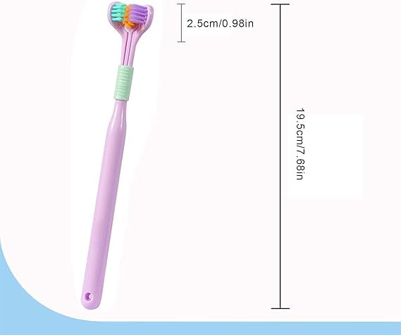 3 - Sided Toothbrush, Autisms Sensory Three Bristle Travel - M&M