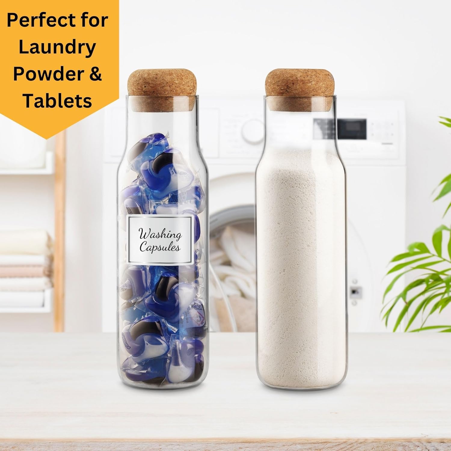 Jaffiust 2 PCS Glass Carafe with Stopper - M&M