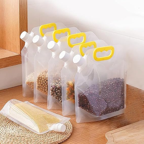 Multigrain Moisture - Proof Sealed Bag Set – Stand - Up Airtight Food Storage Pouches for Grains, Beans, Candy & Liquids - M&M