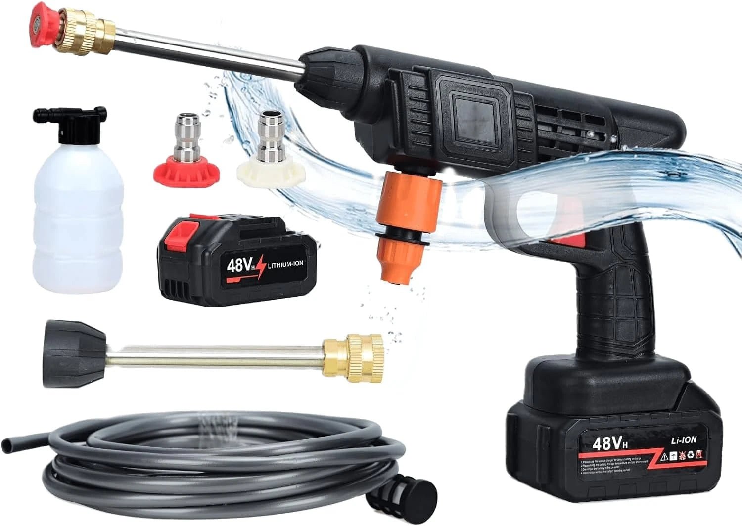 High Pressure Car Washer Gun, 48VF with Dual Battery - M&M